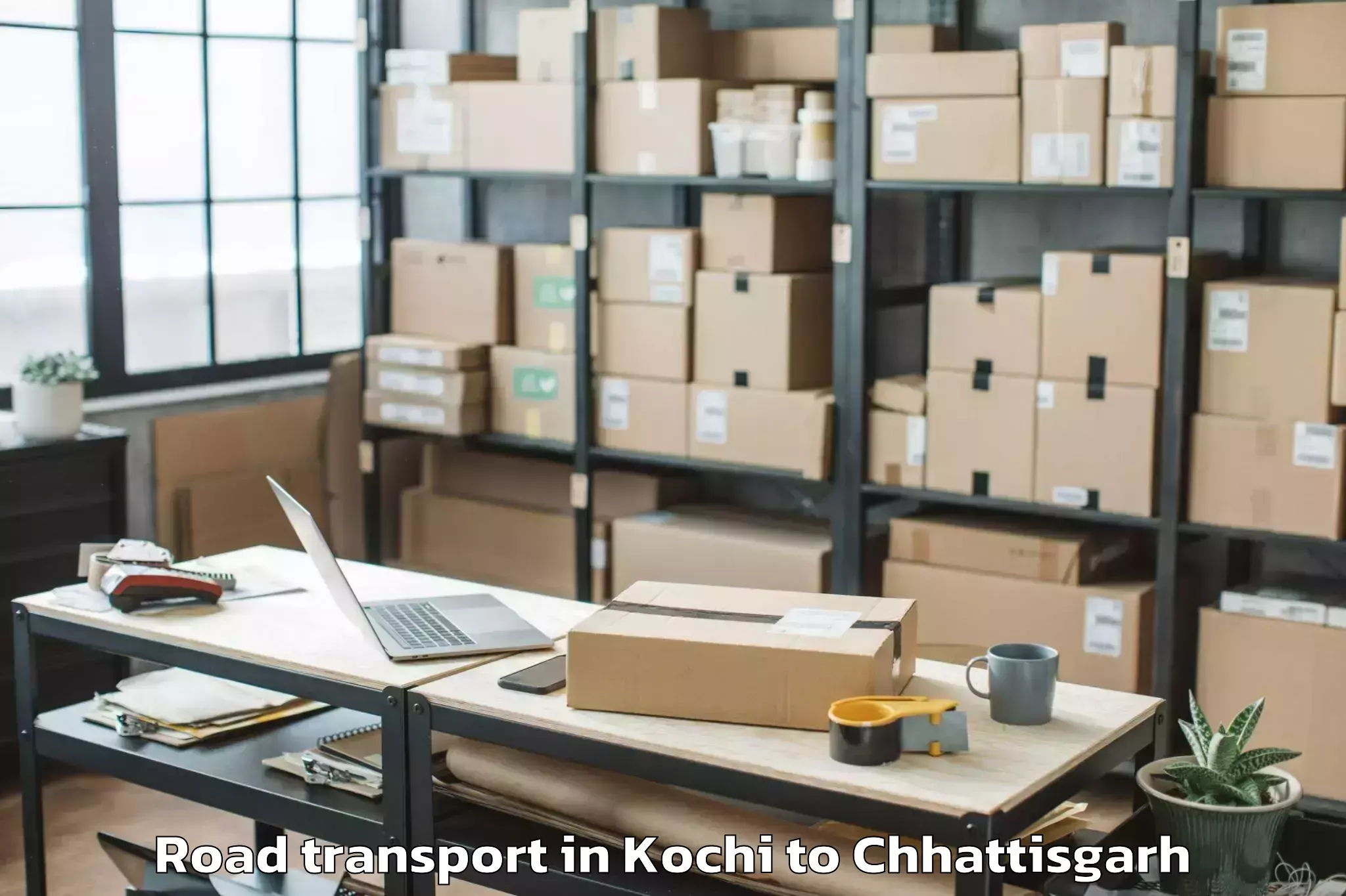 Top Kochi to Sarguja University Ambikapur Road Transport Available